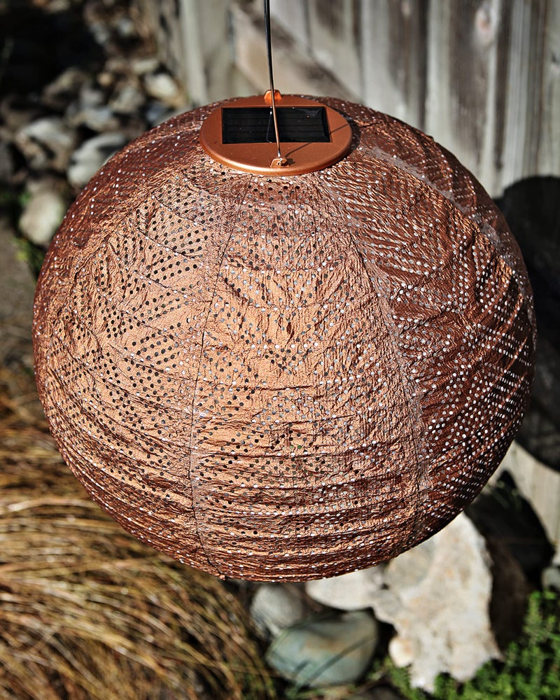 Allsop Soji Stella Market - 12" Handmade LED Outdoor Solar Lantern - Copper - Image 3